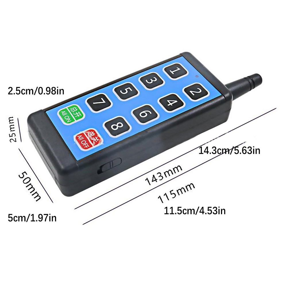 Power Supply 8 Channel Wireless RF433MHz Remote Control Switch Relay Module