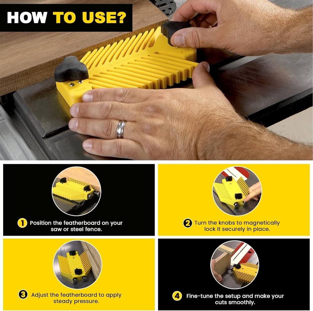 Table Featherboard Universal Model Yellow