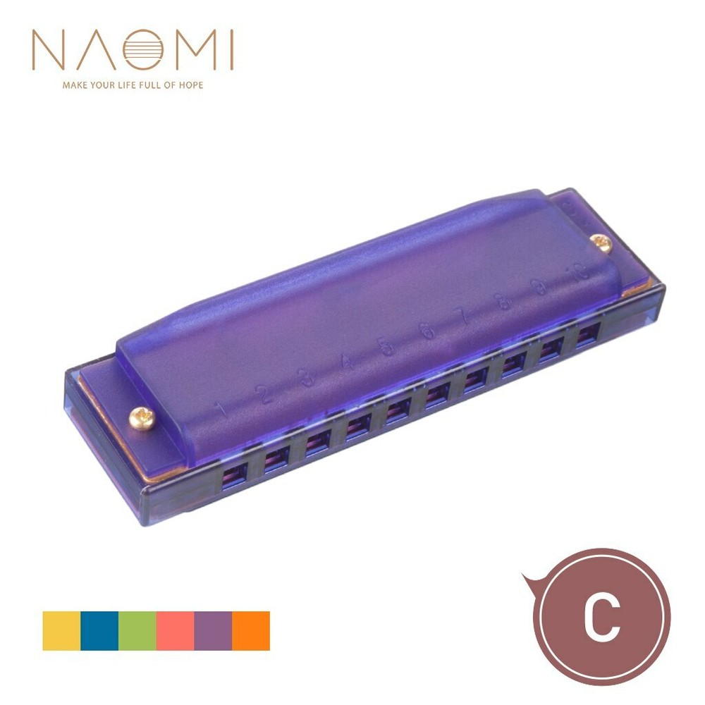 NAOMI Harmonica Comb C Tone Plastic 10 Holes harmonica Purple Student Harmonica