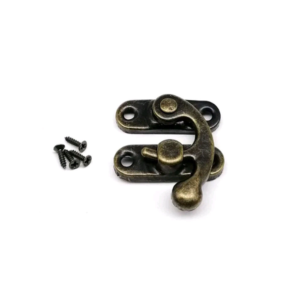 2pcs Vintage Lock Clasp Right & Left Latch Hook Hasp Iron Hook Latch Hasps Hook