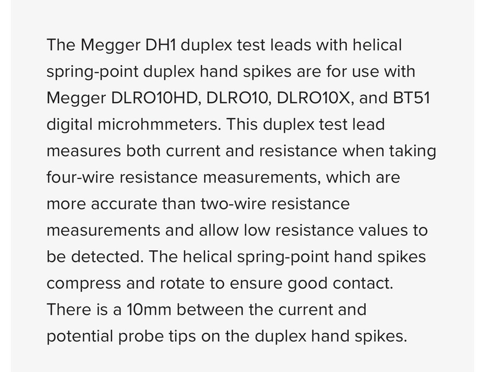 Megger DH1 2.5m Duplex Handspike