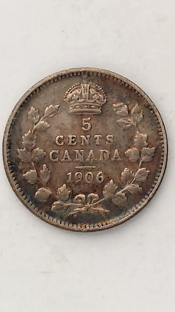 1906 Canada, 5 Cent Silver, .925 Silver