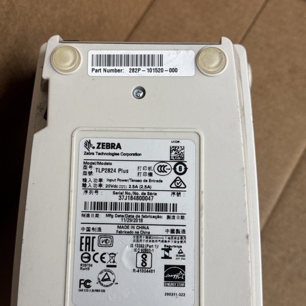 Zebra 282P-101520-000 Barcode Label Printer