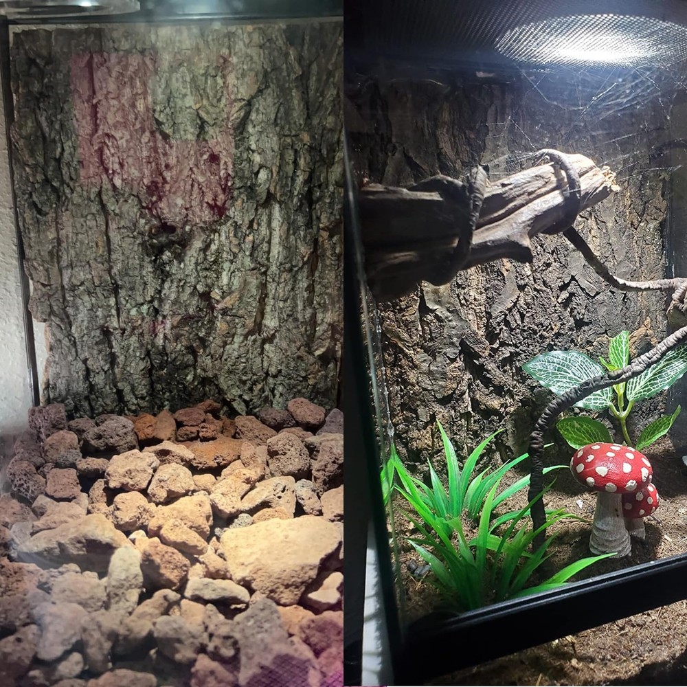 Cork Terrarium Background Natural Bark Reptile Wall Panel 2 Pack Decor