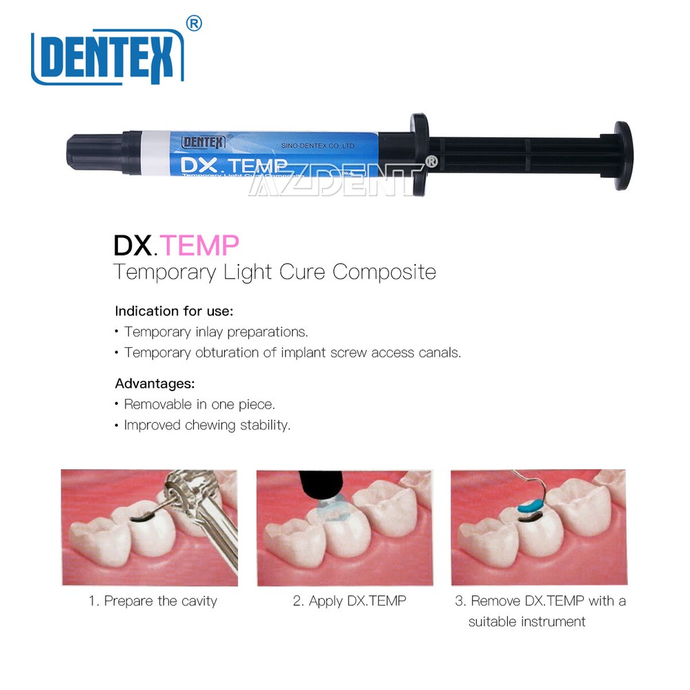 Dental Temp Flow Light Curing Temporary Filling Composite Material 2.5g