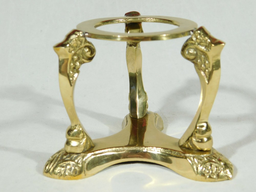 Sphere Display Stand Large Size Scroll Design Polished Brass Color
