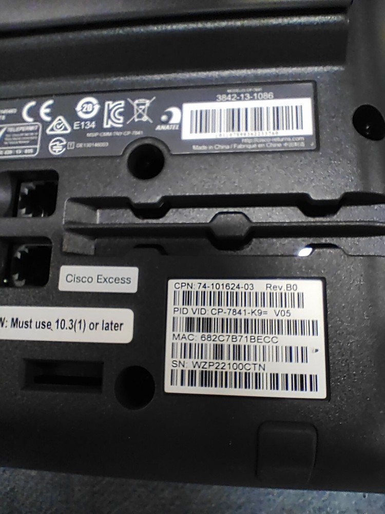 Cisco 7841 CP-7841-K9 4-Line Gigabit IP Phone defaulted