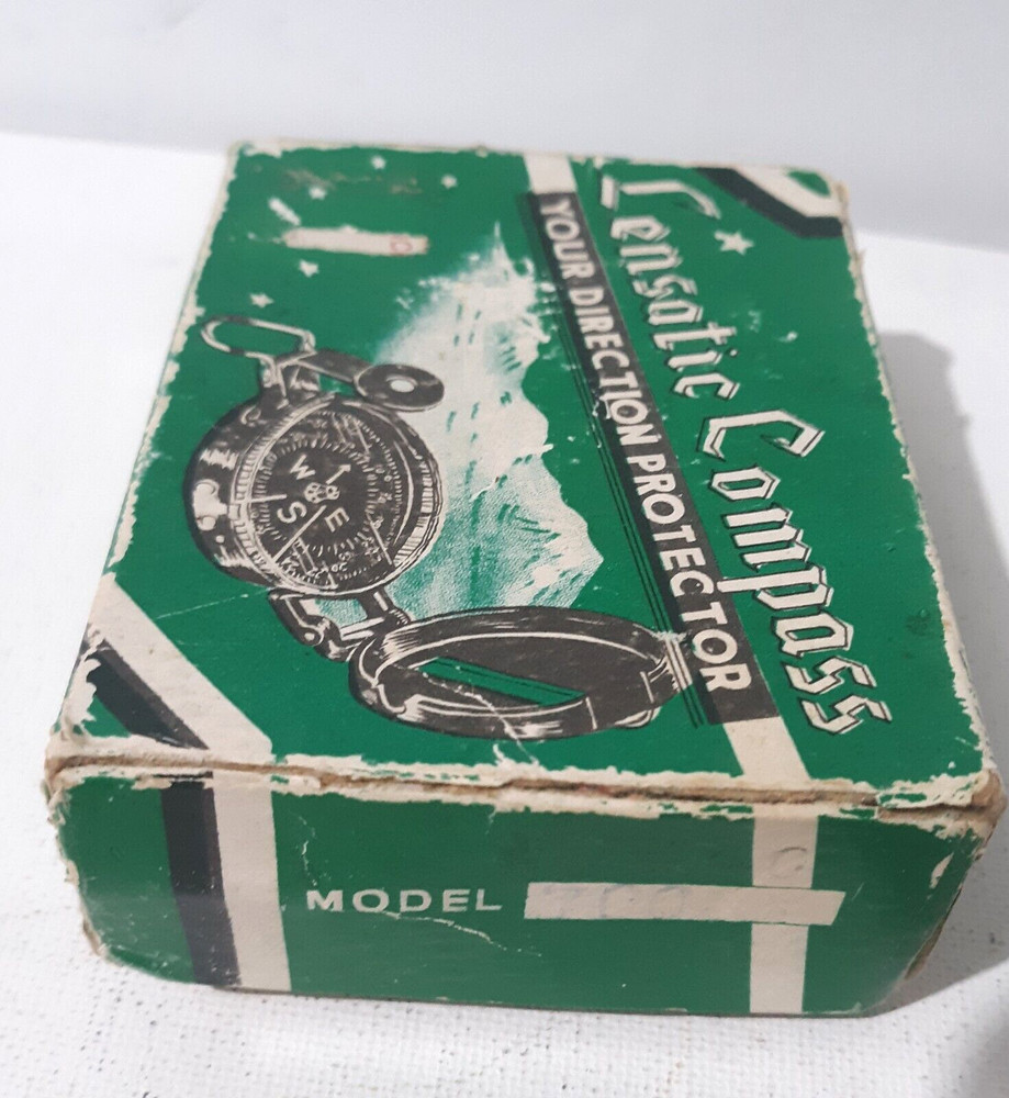 Vintage Lensatic Engineers Compass Japan With Original Box Pouch Instructions