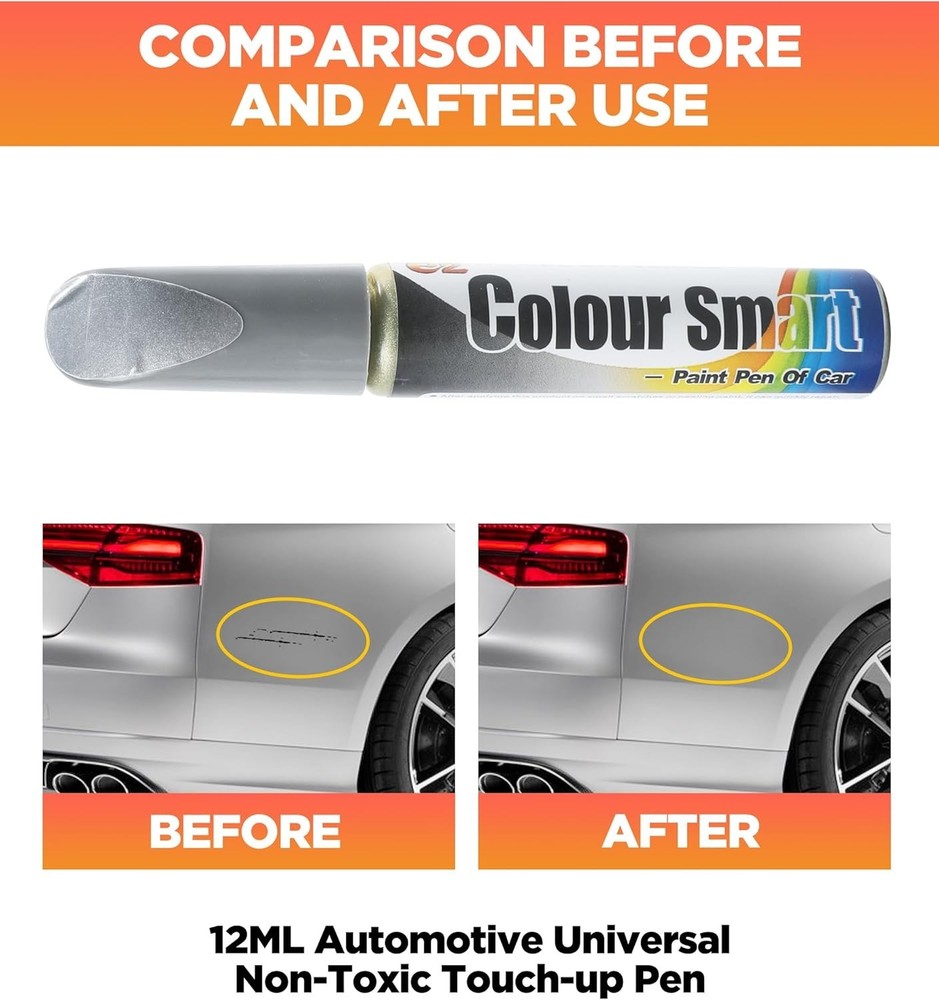 Silver Touch Up Paint Pen for Cars - Fast-Drying Scratch Fixing Solution