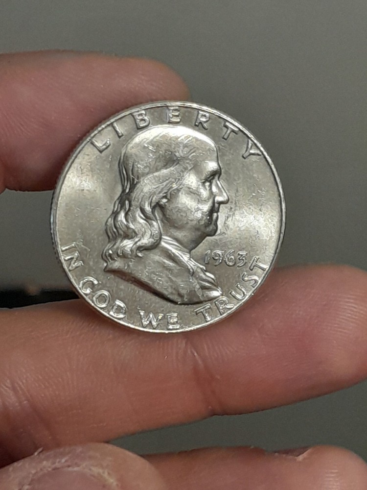 1963- D Franklin Half Dollar BU #6