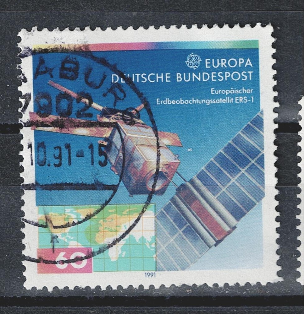 Germany Space Telescope Program Map stamp 1991 A-16