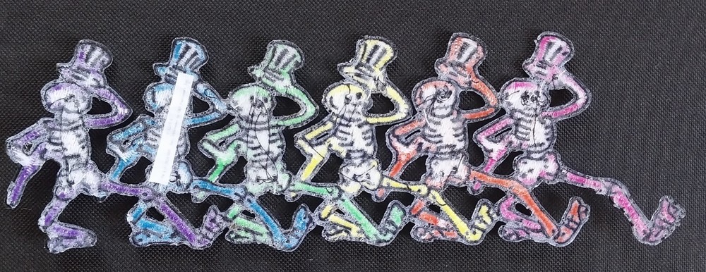 Licensed Grateful Dead Dancing Skeletons Marching Bones Embroidered Back Patch