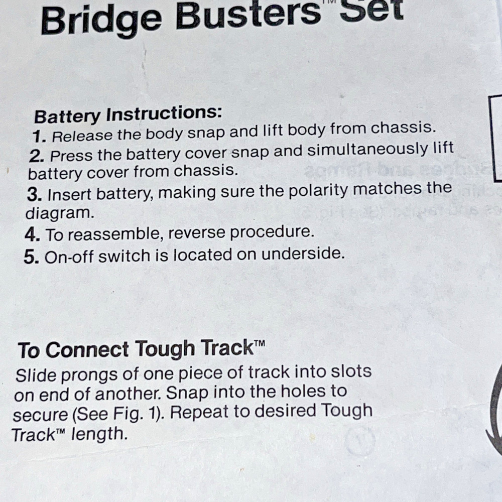 Schaper Stomper Bridge Busters Set 673 Instructions ONLY 1982