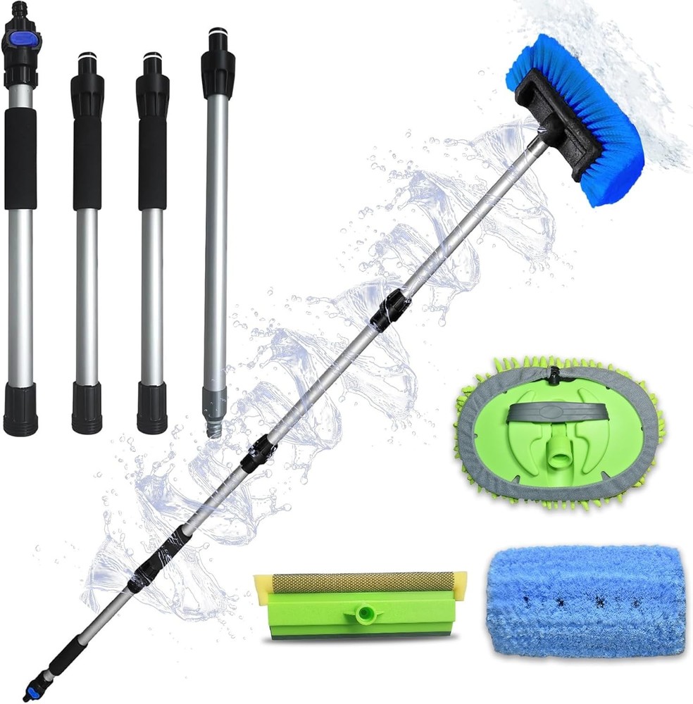 RV/Truck Wash Brush Kit – 68" Adjustable Aluminum Pole