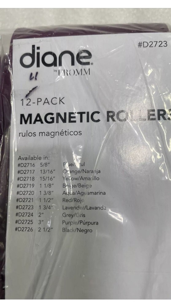 Diane By Fromm D2723 11 Pack Magnetic Rollers- New Open Package 1 3/4"
