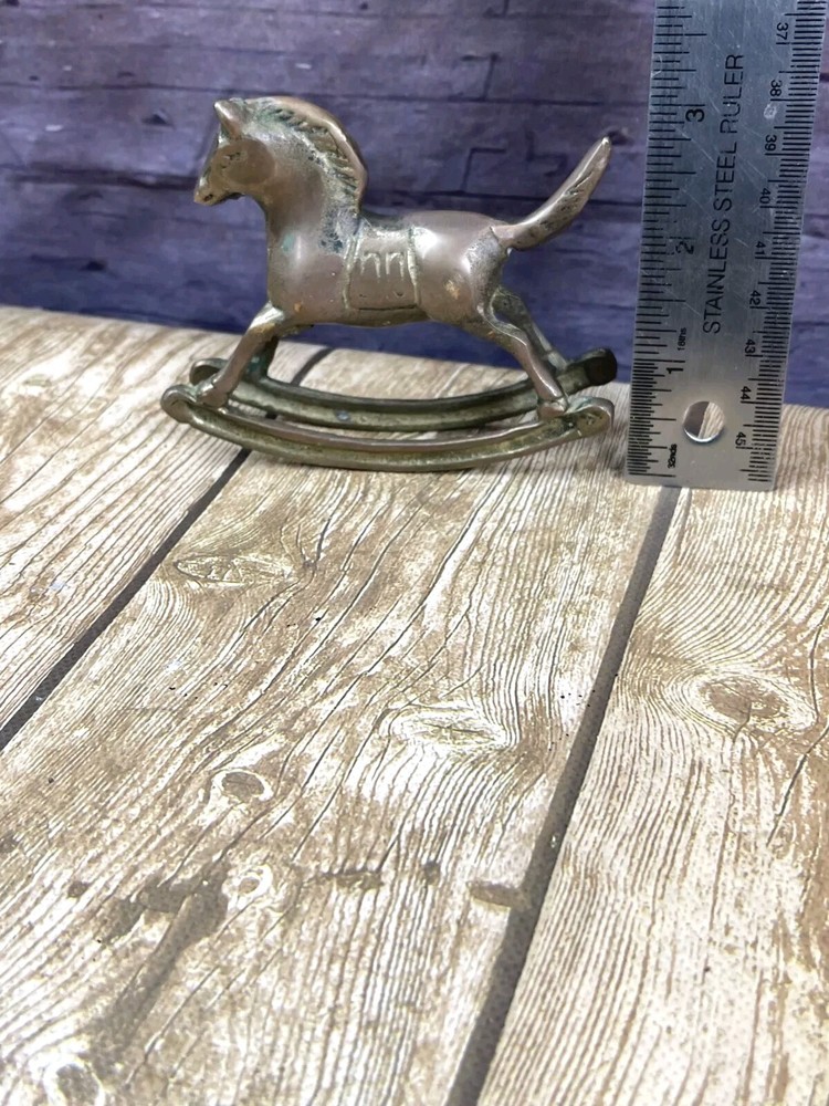 Brass Rocking Horse Figurine