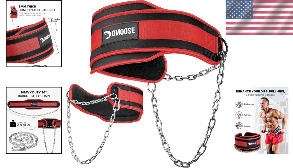 Strength Training Dip Belt with Steel Chain