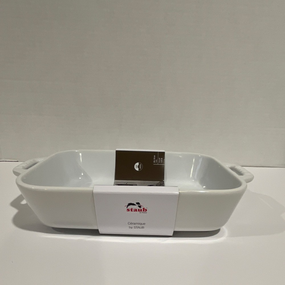 Staub Ceramic Rectangle Baking & Roasting Dish White