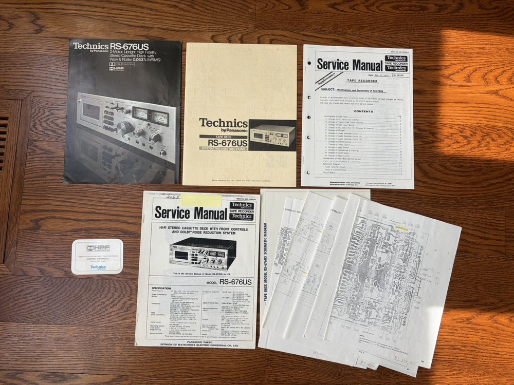 Technics RS-676US Cassette Tape Deck Original Box and Paperwork Multi Voltage