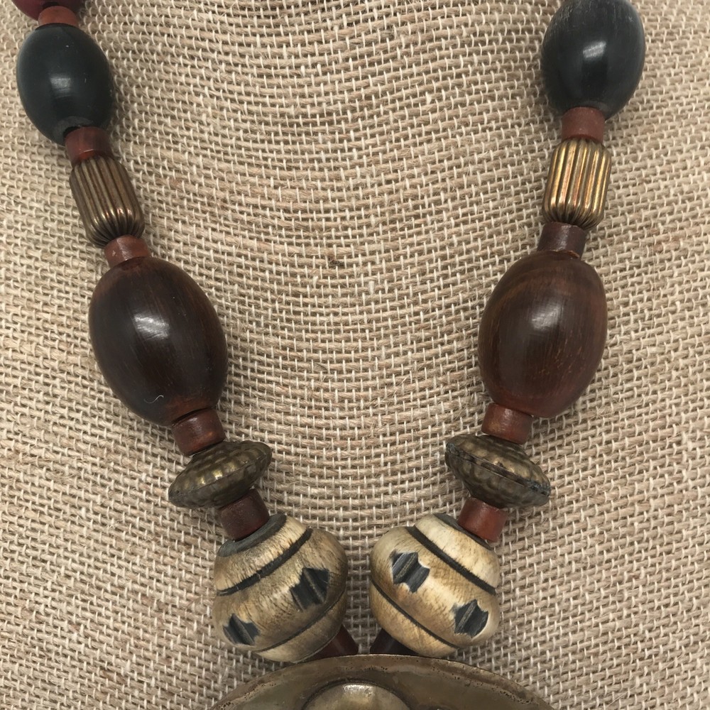 Brass Elephant Necklace Tie On