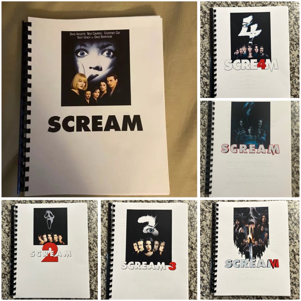 Scream 1-6 Horror Movie Script Reprint Full Screenplay Script BUNDLE OF 6