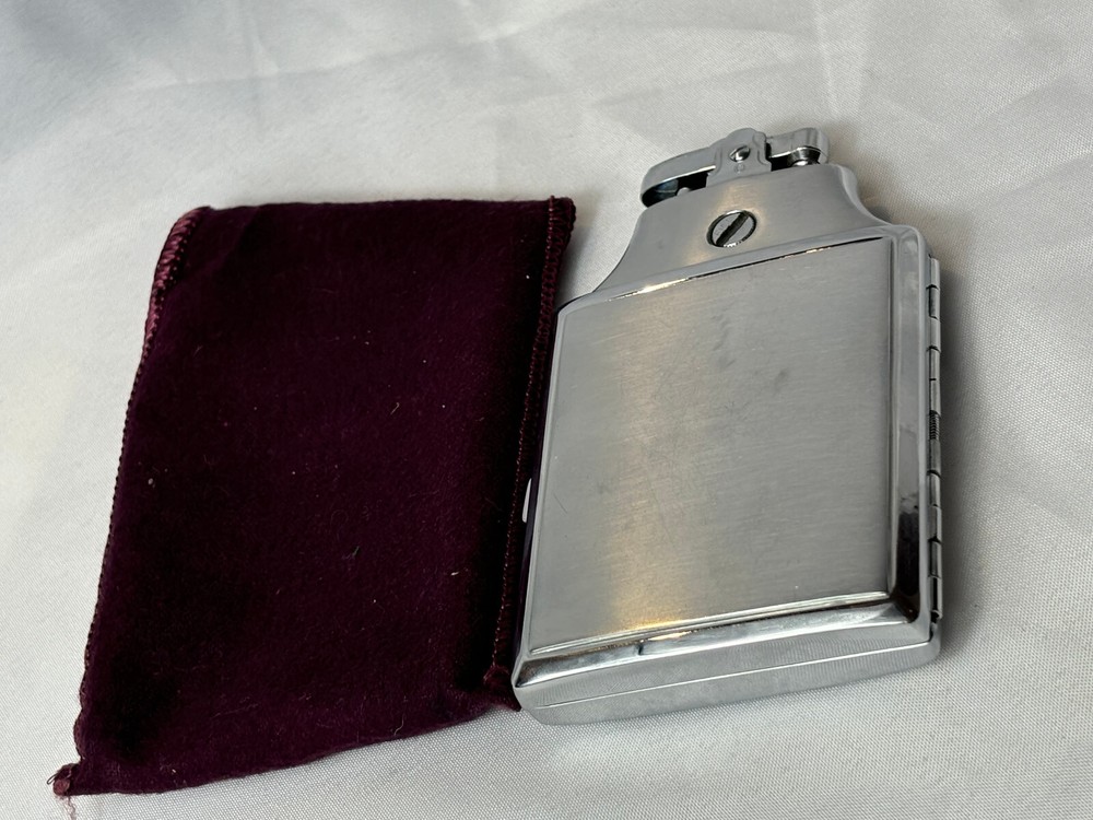 Vtg Ronson Mastercase Lighter Cigarette Holder Combo W/ Pouch "EJG" Initials