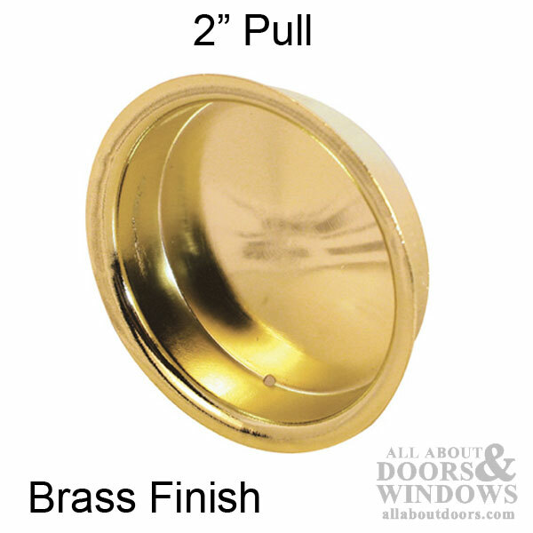 Pull Handle For Sliding Closet Doors 2" Diameter Brass Plated Pull Handle