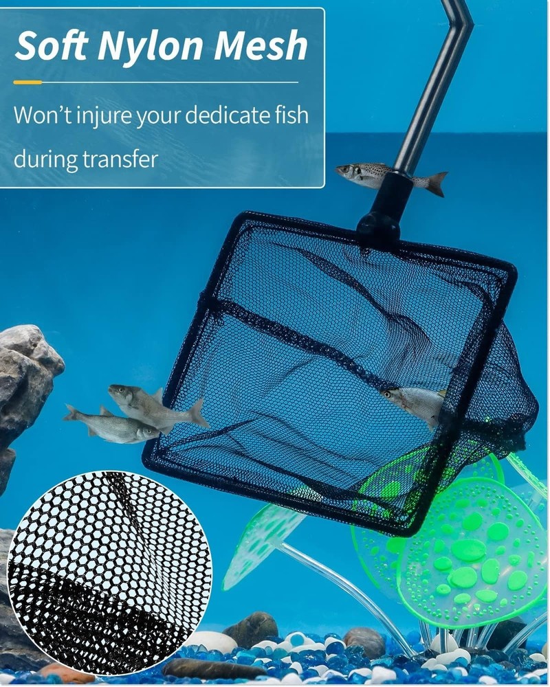 5-Inch Rust-Resistant Fish Net with Expandable Handle for Easy Debris Skimming
