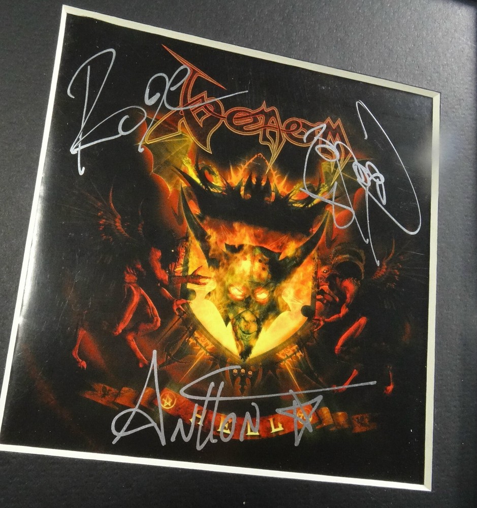 SIGNED VENOM AUTOGRAPHED HELL CD MATTED DISPLAY CRONOS CERTIFIED JSA # II10986