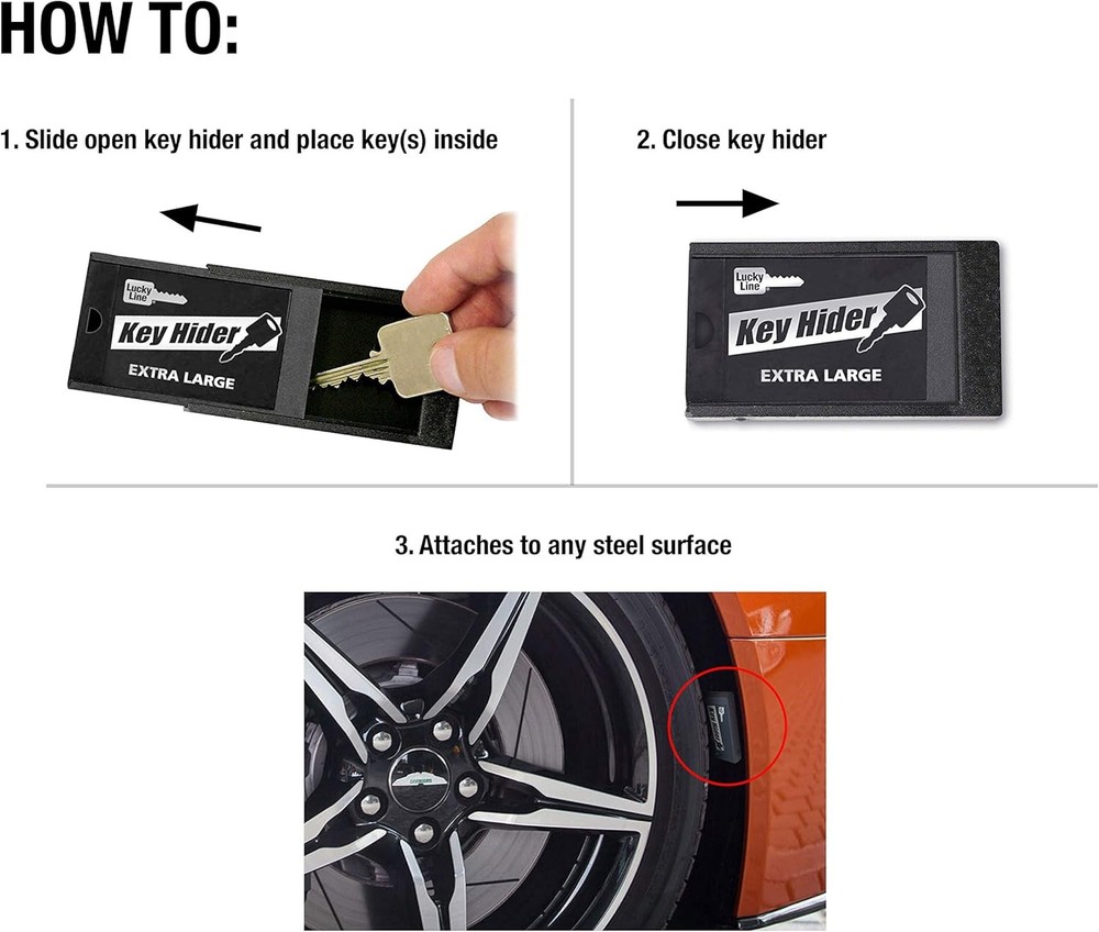 Hidden Magnetic Spare Key Storage Lock Box