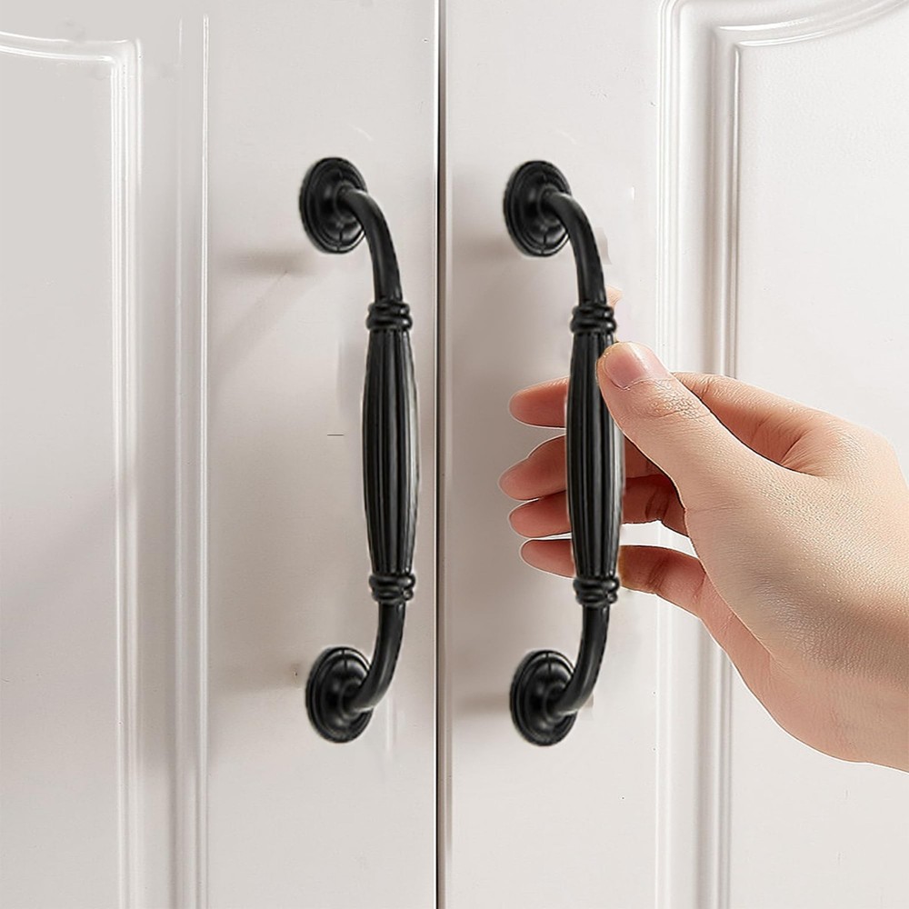 Drawer Handles, 10pcs Hardware Pull Handle Kitchen Cabinet Handles, Matte Bla...