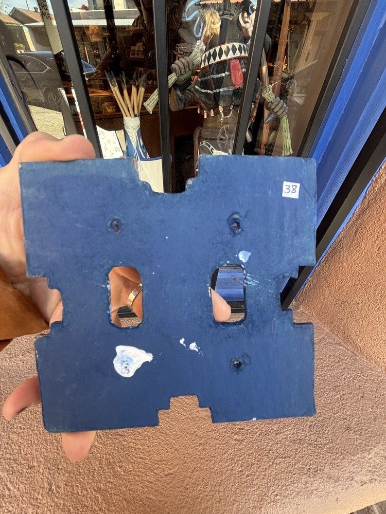 Handpainted Light Switch Cover Fan Native Kachina Handmade Blue Double e44
