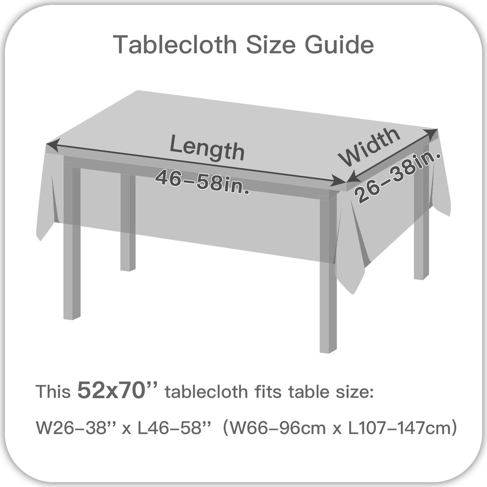 Maxmill Rectangle Checkered Tablecloth 52x70 Waterproof Spillproof Wrinkle Resis