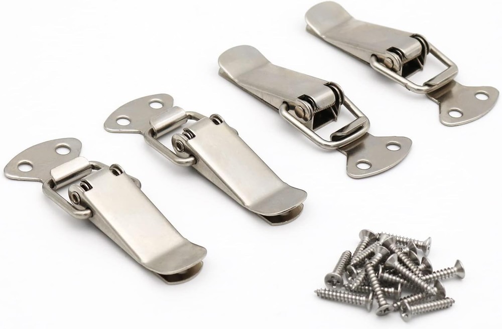 Latch, Stainless Steel Spring Loaded Toggle Silver 4 Pack,