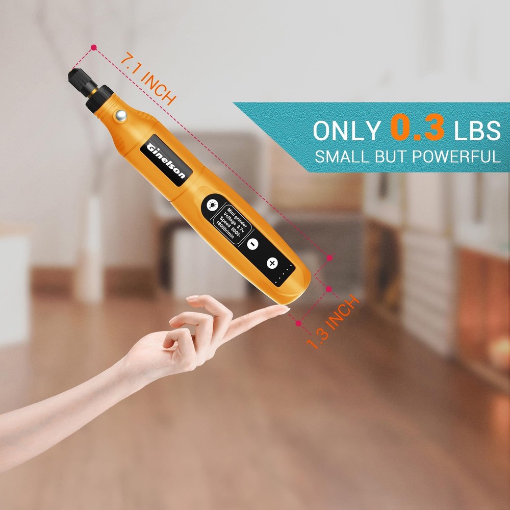 GINELSON Cordless Rotary Tool, 5 Variable Speed Mini Tool Kit Orange