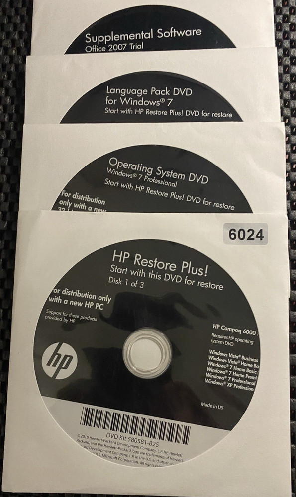 VINTAGE SOFTWARE | HP MICROSOFT WINDOWS 7 PROFESSIONAL RESTORE PLUS KIT