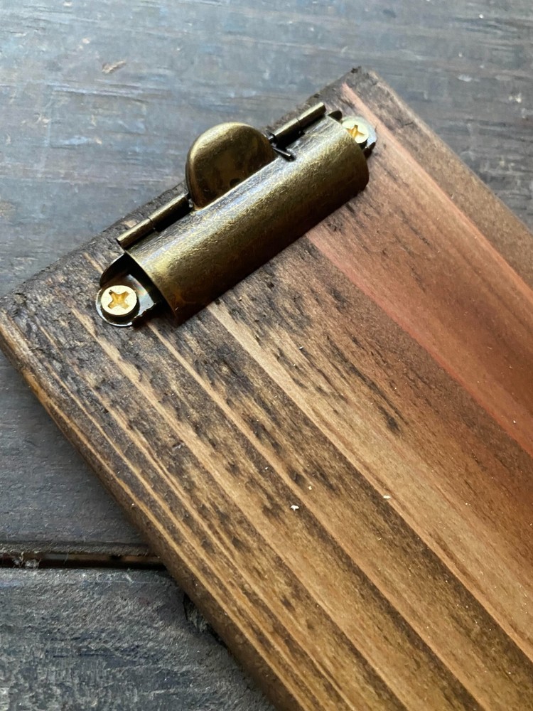 Small Rustic Wood Clipboard - Restaurant Menu Board - Check Presenter