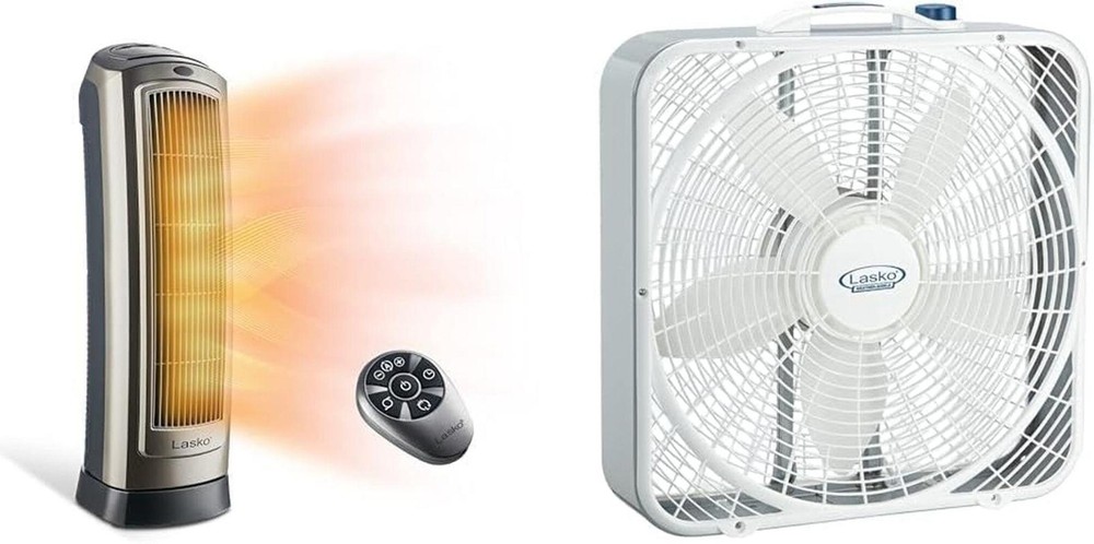 Lasko Oscillating Ceramic Tower Space Heater with Remote Control