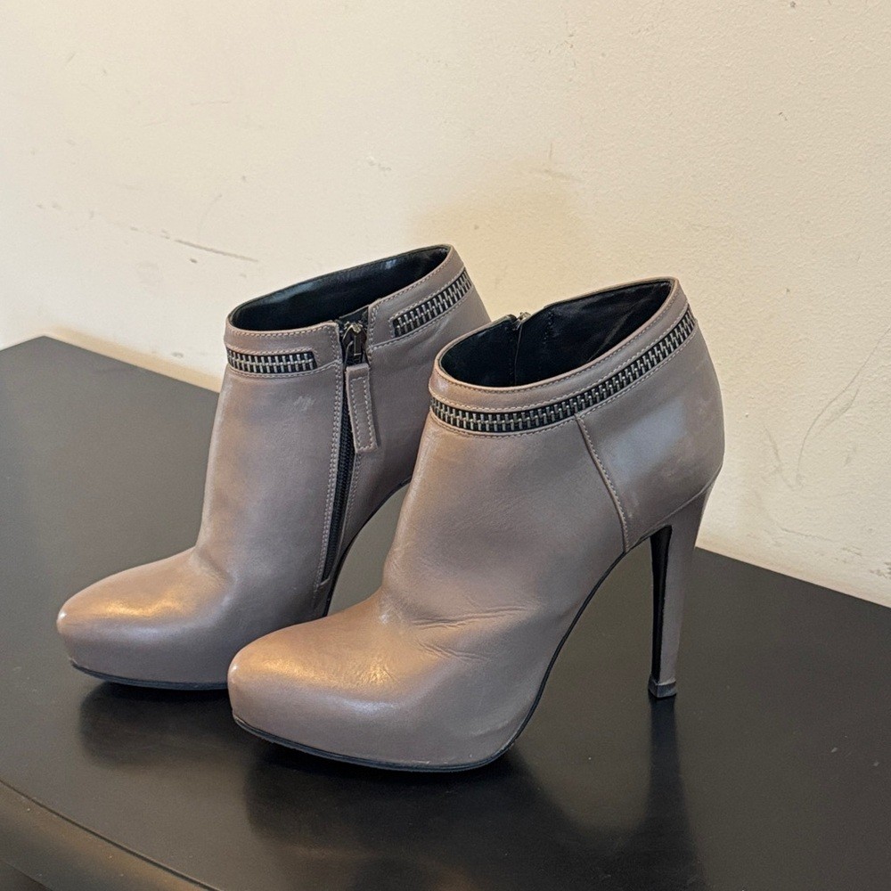 All Saints Chic Gray Heeled Ankle Boots