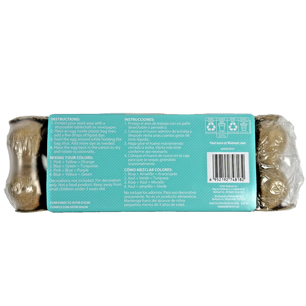 1 Dozen Easter Dyeable Plastic Eggs with dye and 2 Egg Coloring kit