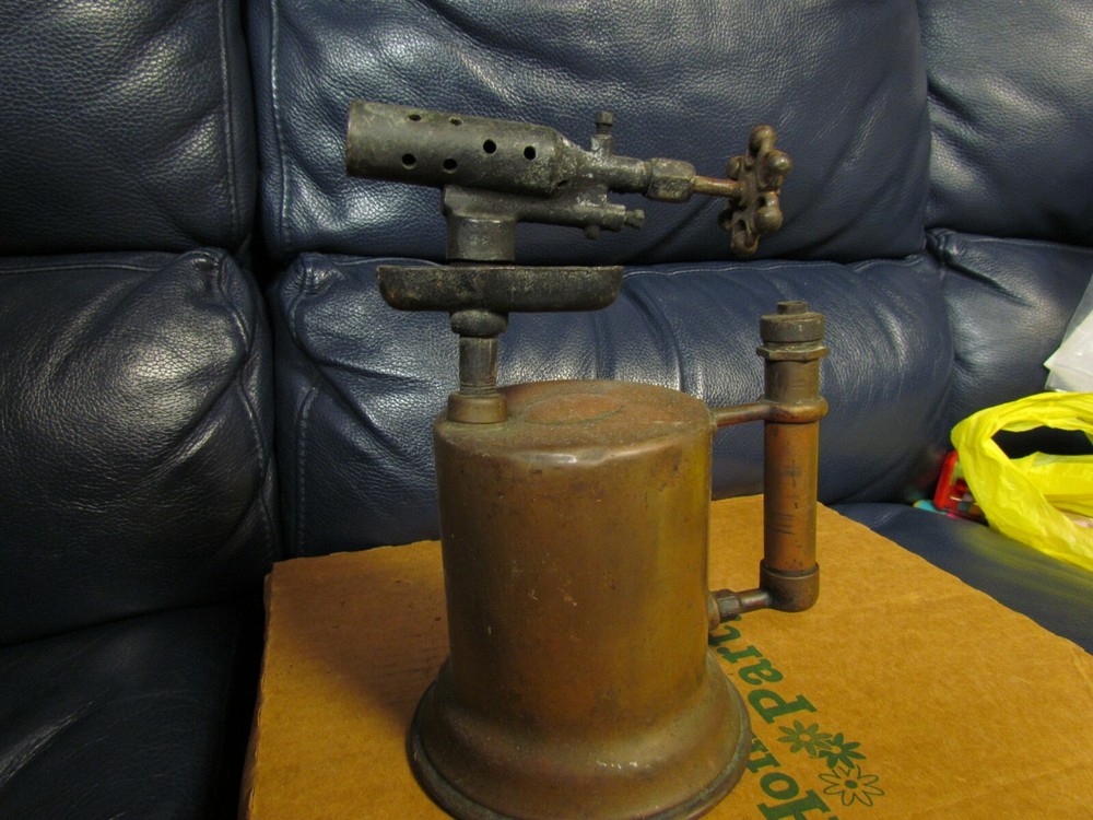 Vintage Antique Turner Brass Soder Torch Gas Blow Torch (7)