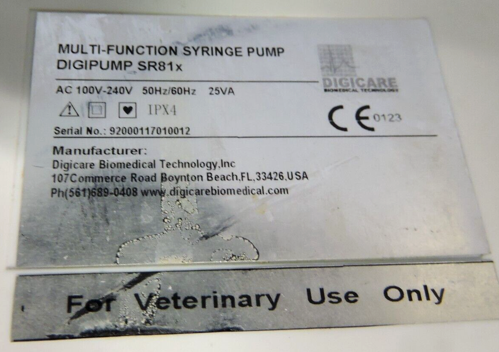 Digicare DigiPump SR81x Veterinary Pet Syringe Pump Microinfusion Multi-Function