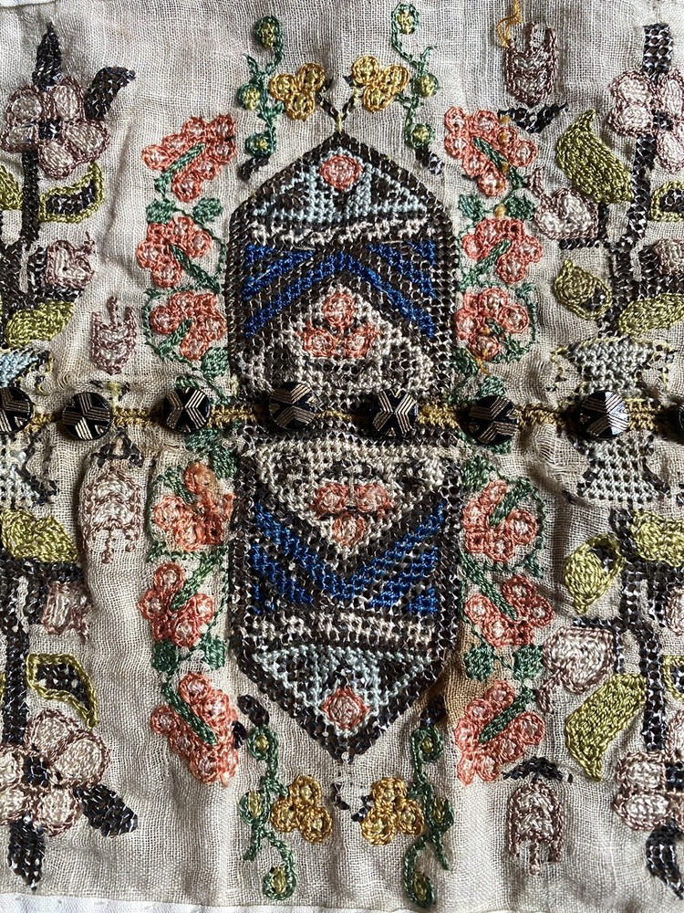 Antique Ottoman Turkish Embroidered Panel