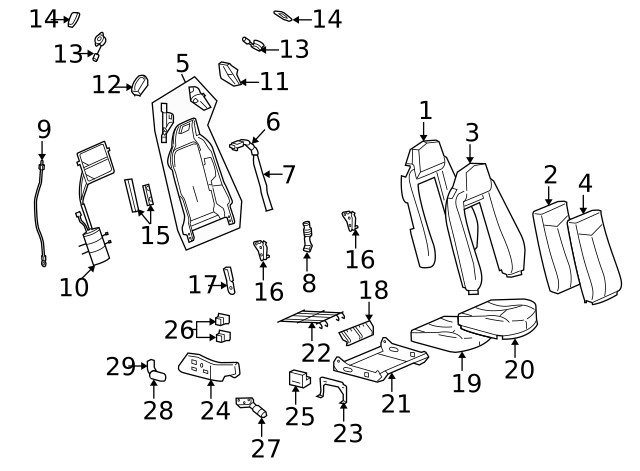 Genuine GM Seat Frame 19124068