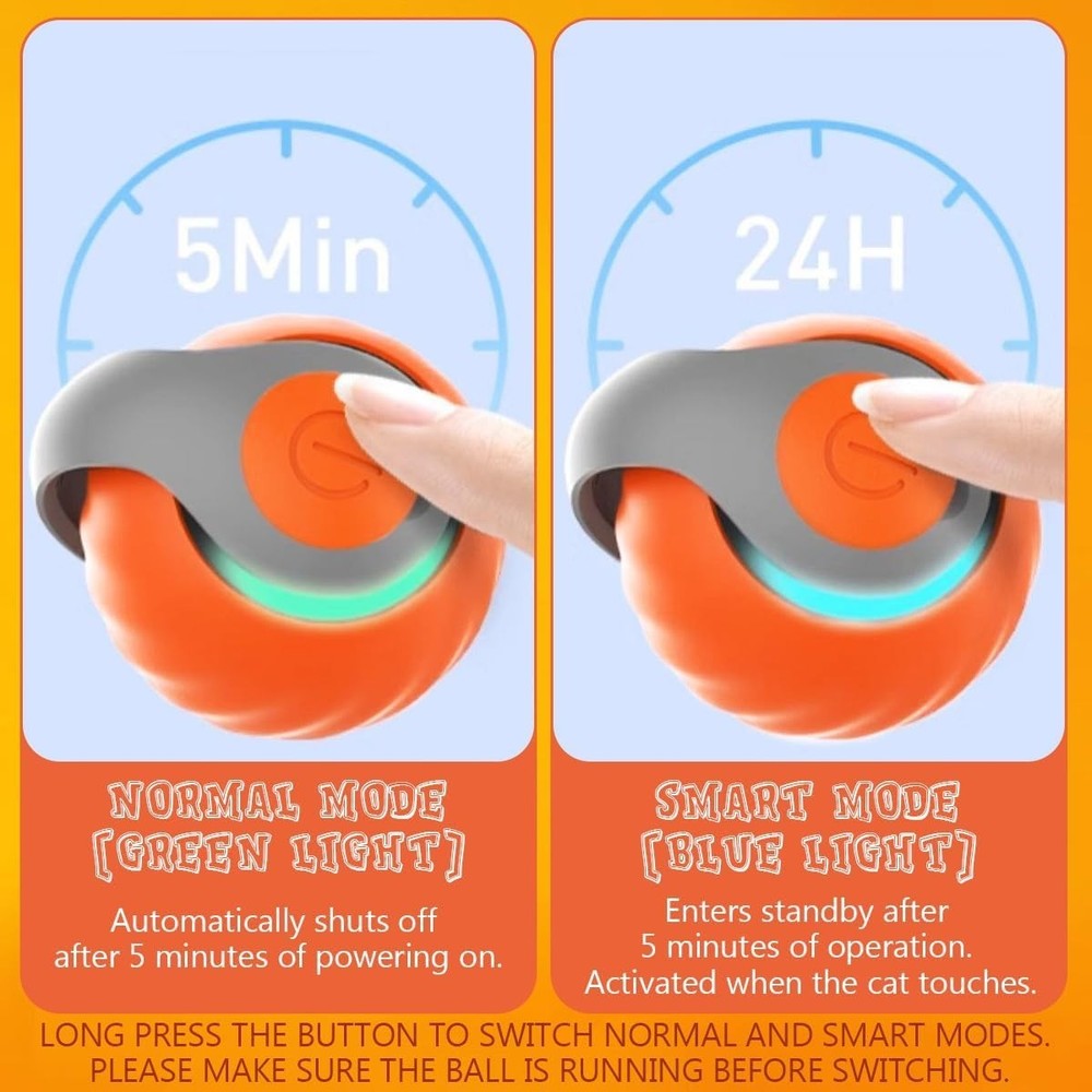 Smart Interactive Cat Toy Ball – Automatic Self-Rolling Motion Play for Cats