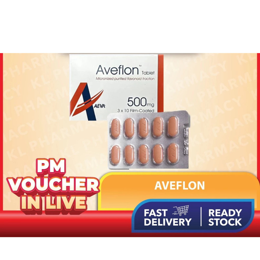 Aveflon 500mg 2 Pack (60 Tablets) Diosmin Complex - Vascular System Support