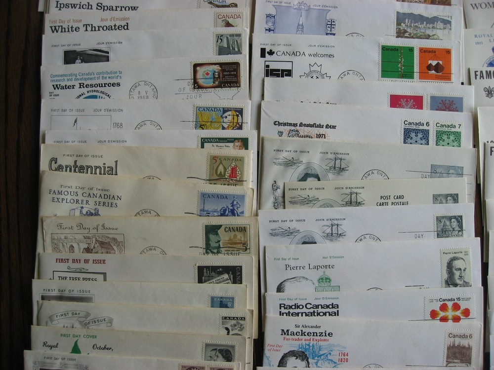 Canada 100 private FDC 1954-76 era various cachets mostly if not all different