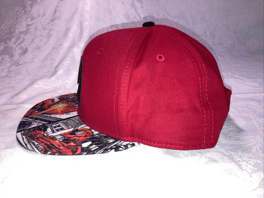 Deadpool Hat Marvel Snapback Adjustable With Sticker