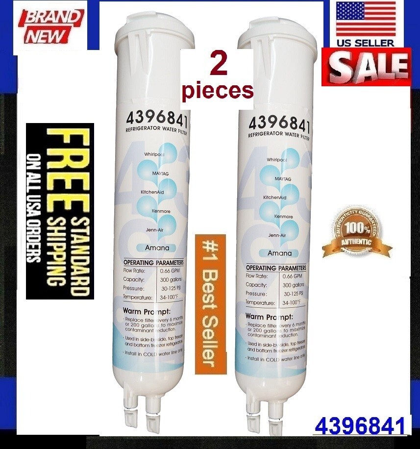 2 Pack Refrigerator Water Replacement Filter EDR3RXD1 9083 4396841 4396710