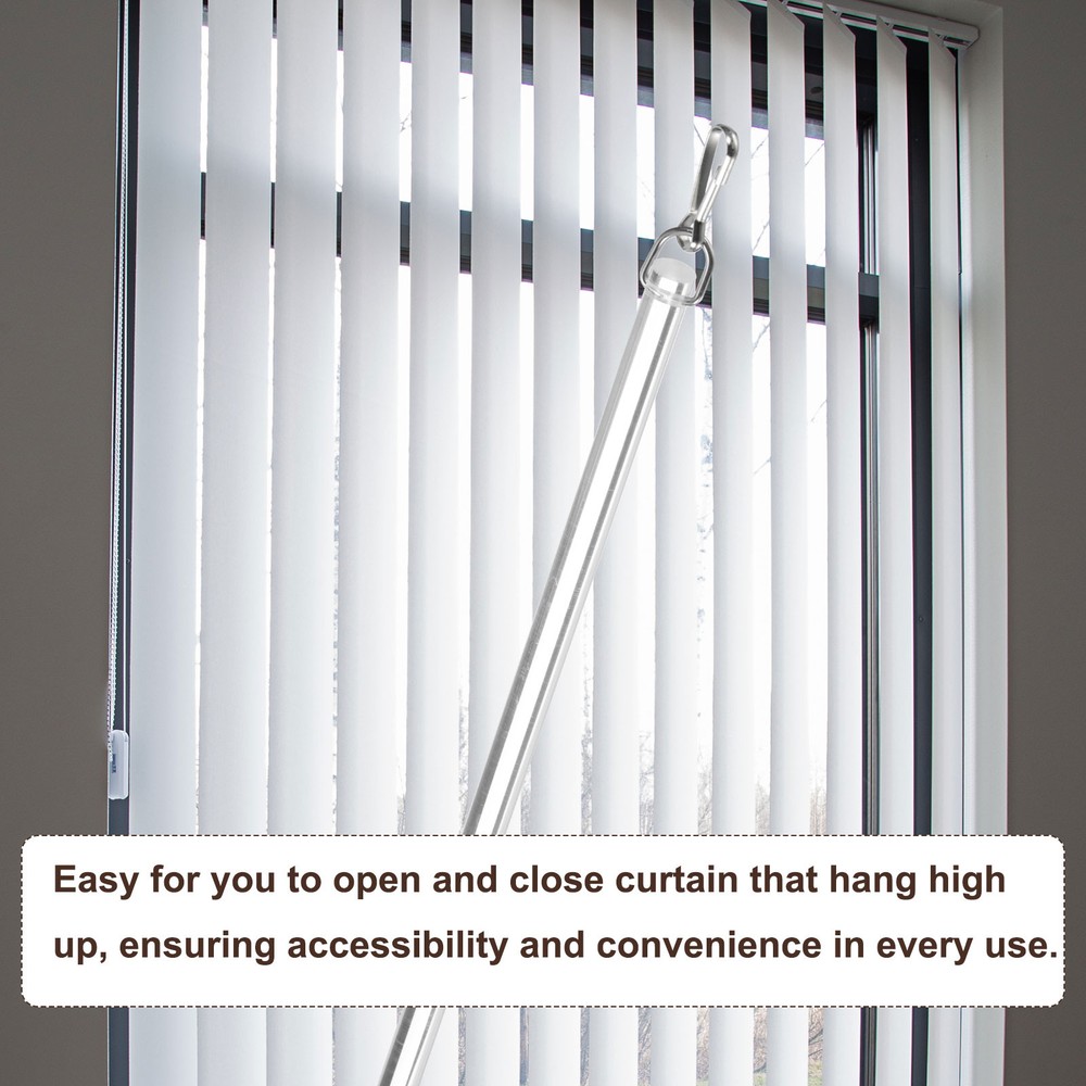 2Pcs 17"Clear Curtain Pull Rod Acrylic Blind Wand Replacement Part